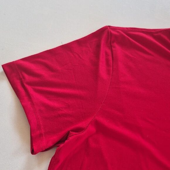 Vibrant Red Crew Neck Short Sleeve Tee - Picture 3 of 4